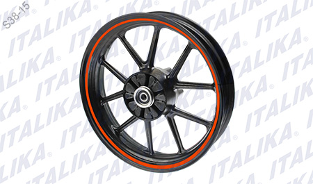 RIN TRAS NEGRO FILO NARANJA