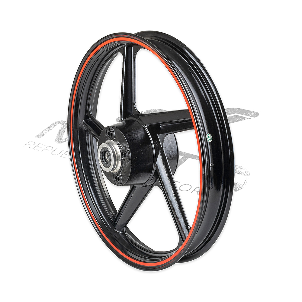 RIN TRAS NEGRO FILO NARANJA