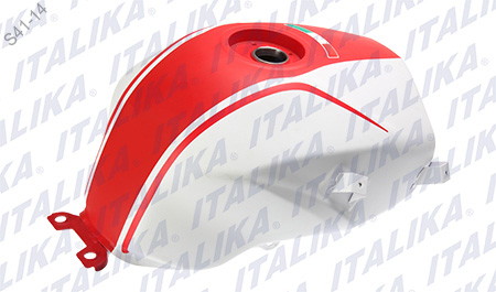 TANQUE COMBUSTIBLE BLANCO ROJO MATE