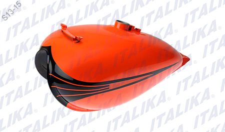 TANQUE COMBUSTIBLE NARANJA VIVOS NEGROS