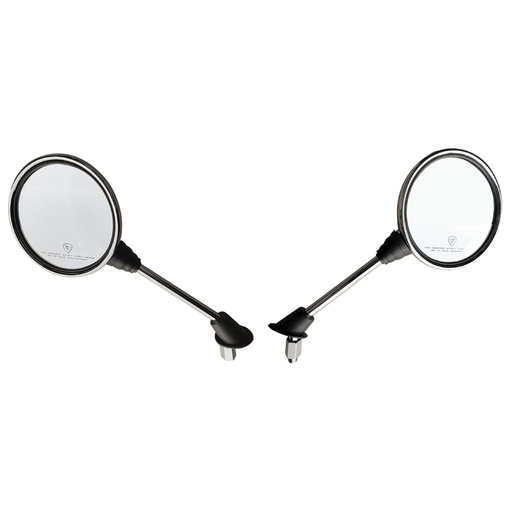 [F10010334] JUEGO ESPEJOS CROMADOS CON ISOTIPO