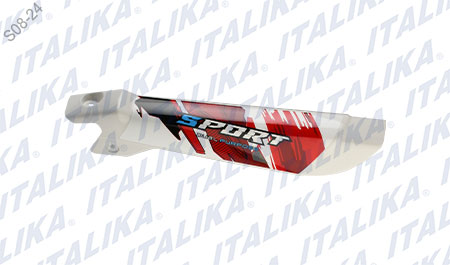 [F13013127] CUBIERTA AMORTIGUADOR IZQ BLANCO ROJO