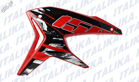 [F13013124] CUBIERTA TANQUE IZQ ROJO NEGRO