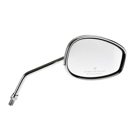 [F10010263] ESPEJO DER CROMADO CON LOGO Y LEYENDA